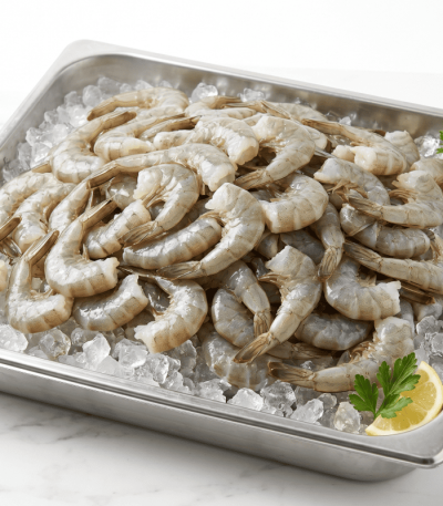 Camarão Branco Vannamei Descabeçado 120/150 - PCT 5KG